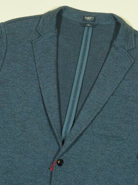 Faherty Inlet Knit Blue Melange Blazer Mens XL Blue Unstructured Sport Coat